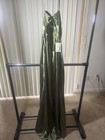 Watters Green Sleeveless Beaded Bodice Formal Bridesmaid Dress Gown Size S
