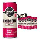 Organic Mixed Berry Kombucha 12 Pack Zero Sugar 5 Cal Drink Refreshment New