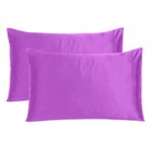 Set Of 2 Silky Satin Pillowcase Pillow Case Cushion Cover Standard 20 26