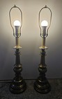 Vintage Pair Of 23  Heavy Brass Lamps
