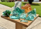 Mixed Box Glass Rock Slag Rocks 11  Lbs Landscape Aquarium Clear emerald amber