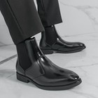  British Men Patent Leather Pointy Toe Formal Pointy Toe Ankle Boots Dress Shoes