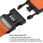 4 X Luggage Straps Suitcase Belts With Buckle Combination Lock 2mx5cm Orange
