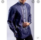 Barong Tagalog For Men Pi  a Organza With Lining Midnight Blue Xl