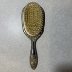 Silver Plated Antique Hair Brush Ornate Floral Design 
