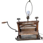 Antique Universal 381e Clothes Wringer Washer Industrial Hand Crank Wood Lamp