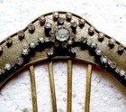 Victorian Brass Hair Comb With Rhinestones  -  No Us Import Fees