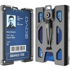 Durable Polycarbonate Badge Holder Wallet With Metal Clip - 4 Card Slots  Black
