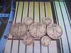 90  Silver Coin Lot 1 Walking Liberty Half   1 Mercury Dime   Vintage  
