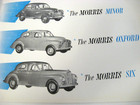 1951 Morris Minor Oxford Six Color Brochure London Vg