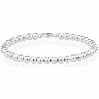 Sterling Silver 4mm-10m Italian Bead Ball Chain Bracelet- Handmade Bead Italian 
