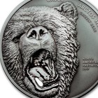 2017 Cook Islands 2 Oz Silver Coin North American Predators Grizzly Bear - 500