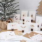 Beautiful Modern Rustic Christmas Cards Set Of 20 - Incl  Bulk Envelopes  Matchi