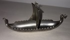 Vintage Norwegian Handst  pt Tinn Pewter Viking Longship Dragon Boat Figurine 5   