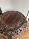 Antique Burmese Anglo-indian Carved Wood Side Table