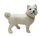 Victoria Ceramics Japan Samoyed Porcelain White Dog Figurine Small 2 In Figurine