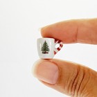 Christmas Miniatures Ceramic Plates Mugs Dollhouse Kitchen Decor Set 8 Pcs