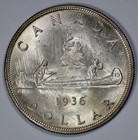 1936 Canada  1 Silver Dollar Unc