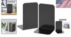 Bookends 1 Pair  Black Metal Book Ends  Heavy Bookends For Shelves  Book