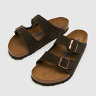 Birkenstock Arizona Suede Leather Soft Footbed Mocha Sandals Unisex Shoes