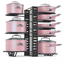8 Tier Pots And Pans Organizer Rack Adjustable Pots Holder For Kitchen Cabinet