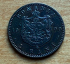 Romania 1900 B Bronze 2 Bani Au Carol I