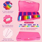 Glockenspiel Xylophone - 25 Notes Colorful Metal Keys With Mallets  Percussio   