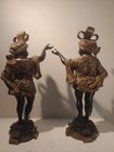 Bronze Tall Pair Vintage Black Baroque Blackamoor Statues