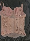 Glamour Laumiere Ruched Mesh Corset Top Womens 36b Mauve Pink Underwire Bustier