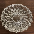 Heavy Cut Crystal Glass Ashtray Starburst Pattern Scalloped Edge 7    Vintage