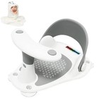 Baby Bath Seat With Thermometer Non Slip Toddler Bathtub Chair Gray