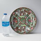 Vintage Late 19th C  Chinese Rose Medallion Porcelain Plate Hand Painted 10 3 8   