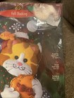 New Bucilla Felt Stocking Kit-kitty-cat    W fish 84606 Appliqu   Sequin Beads