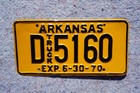 1970 Arkansas Truck License Plate