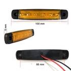 10 Pcs Orange Amber 12v 6 Led Side Marker Indicators Lights Truck Trailer