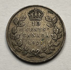 Scarce Nice Details 1921 Old Canada Silver 10 Cents George V Dime Coin