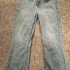 Lee Boys Bootcut Jeans Size 8 Light Wash Blue Denim Solid Button Zip
