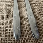 1950s Vintage 2pc Mcm Mid Century Modern Dinner Knives Atomic Starburst Pattern 