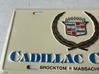 Nos Vintage Cadillac Center Brockton Ma Embossed Metal Dealer Advert  Plate 6-14