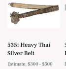 Antique Metal   Silver Asian Thai Heavy Handmade Ornate Ladies Belt Large Buckle