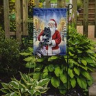 Caroline s Treasures Black Pomeranian With Santa Claus Garden Flag Fnt1067gf