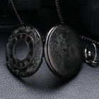 Vintage Black Roman Number Quartz Steampunk Pocket Watch Unisex Gift Men Women