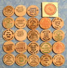 Lot Of 24 Vintage Florida Wooden Nickels Tokens Wood Coin Collection Fl
