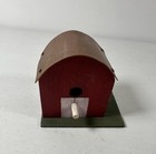 Birdhouse Display Wood And Copper Top Miniature Small Decoration Ornament