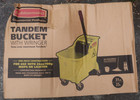 Rubbermaid Commercial 31-qt  Tandem Mop Bucket With Wringer On Wheels Yellow