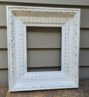 Vtg Ornate Distressed White Wood Picture Frame - Art Work Photo s No Glass