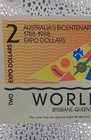 1988 - Australian World Expo - 2 Dollar Bank Note