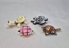 Lot Of  4  Turtle Brooches Shell Metal Resin Lapel Pins