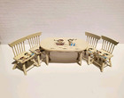 Dollhouse Miniature Vintage Kitchen Table   4 Chairs Farmhouse Painted 1 12