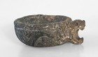 Pre Columbian Mayan Stone Offering Dish With Snake Head